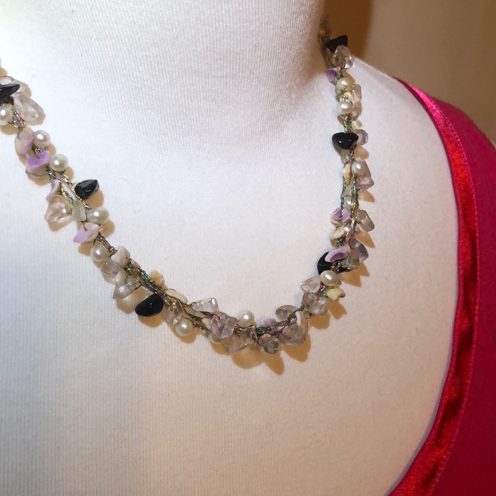 Hand made woven necklace
